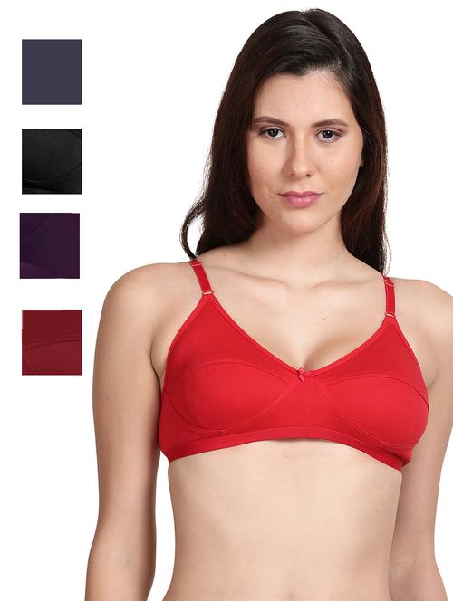 pack of 5 solid regular bra - 18502483 - Very Small Image - 1