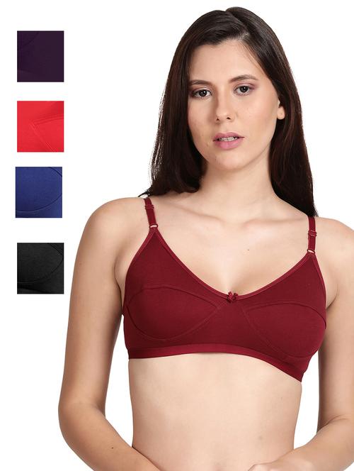 pack of 5 solid regular bra - 18502484 - Very Small Image - 1