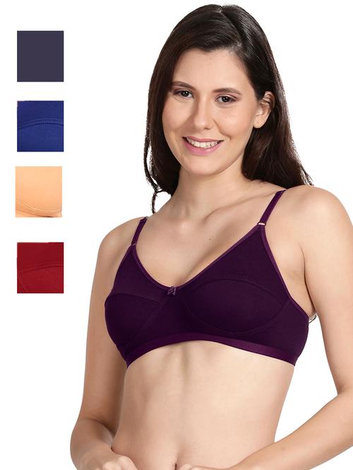 pack of 5 solid regular bra - 18502537 - Very Small Image - 1