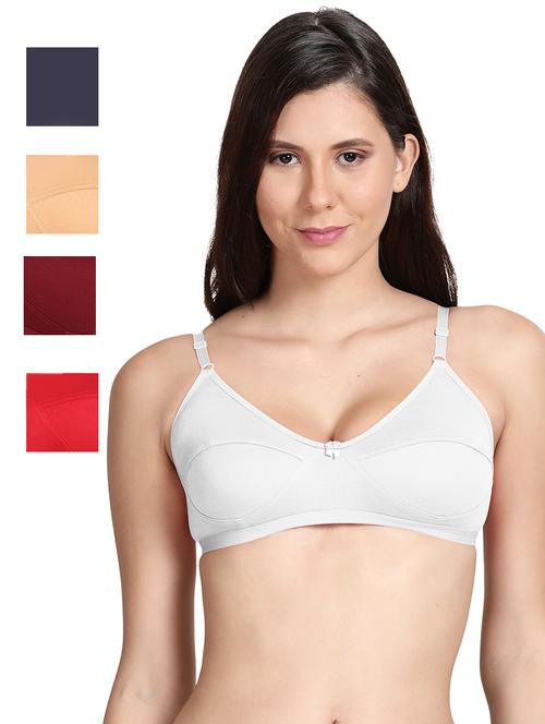pack of 5 solid regular bra - 18502538 - Very Small Image - 1