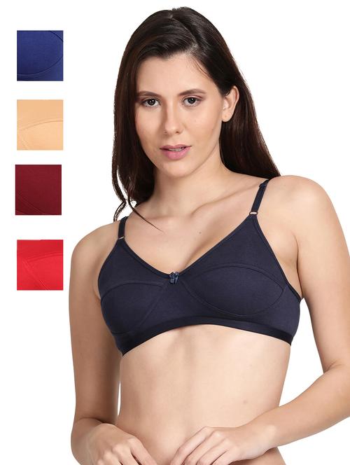 pack of 5 solid regular bra - 18502540 - Very Small Image - 1