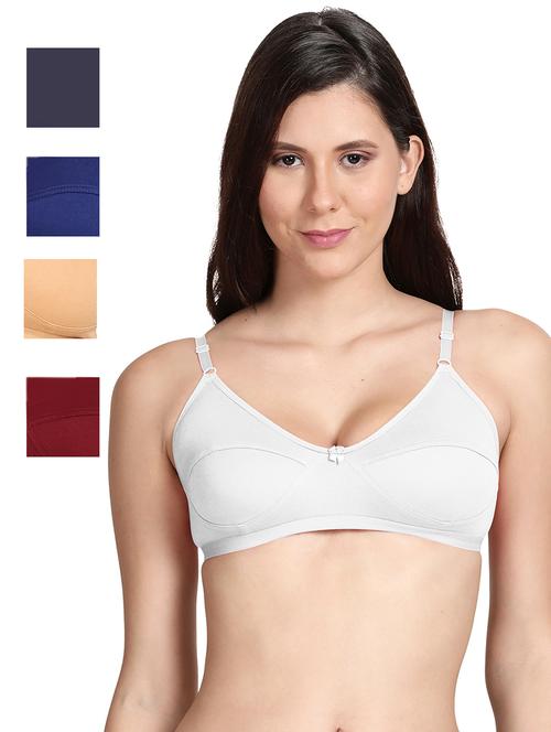 pack of 5 solid regular bra - 18502541 - Very Small Image - 1