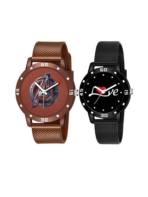 set of 2 men and women combo watches - 18503114 - Very Small Image - 1