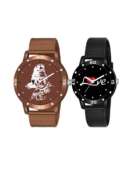 set of 2 men and women combo watches - 18503128 - Very Small Image - 1