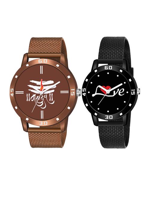 set of 2 men and women combo watches - 18503134 - Very Small Image - 1