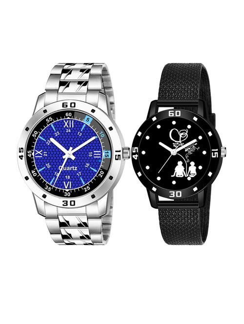 set of 2 men and women combo watches - 18503154 - Very Small Image - 1