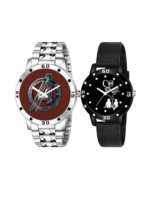 set of 2 men and women combo watches - 18503165 - Very Small Image - 1