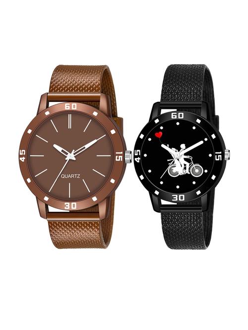 set of 2 men and women combo watches - 18503182 - Very Small Image - 1