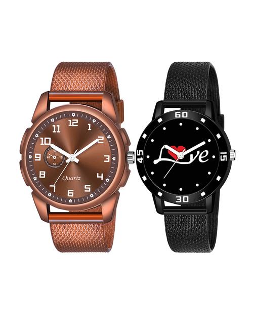 set of 2 men and women combo watches - 18503208 - Very Small Image - 1