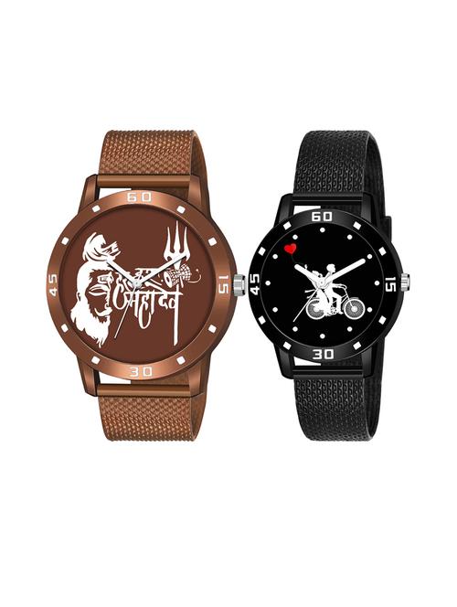 set of 2 men and women combo watches - 18503233 - Very Small Image - 1