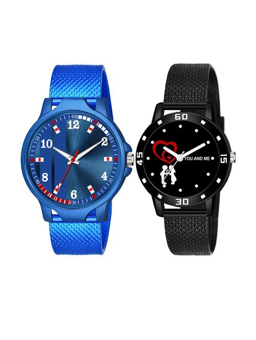 men watch 522 two stand line blue dial three kan case with women watch 3036 white you and me couple in black dial numeric case - 18503411 - Very Small Image - 1