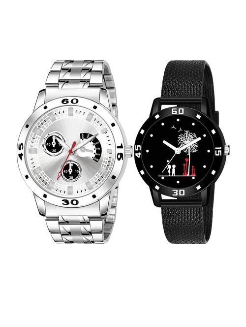 men watch 55 aviyo blue dial steel with women watch 3034 two kinds and white tree in black dial numeric case - 18503423 - Very Small Image - 1