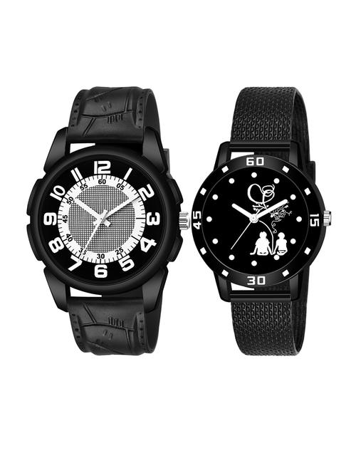 men watch 1217 round white in black dial unique case with women watch 3038 sitting couple in black dial numeric case - 18503460 - Very Small Image - 1