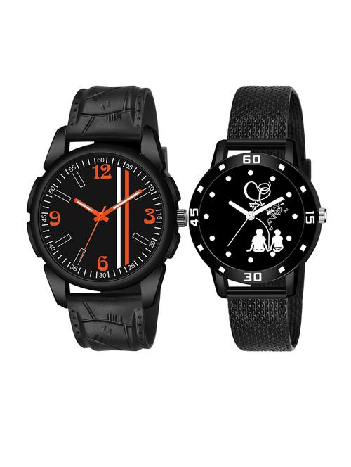 men watch 1219 three colour stand line in black dial unique case with women watch 3038 sitting couple in black dial numeric case - 18503466 - Very Small Image - 1