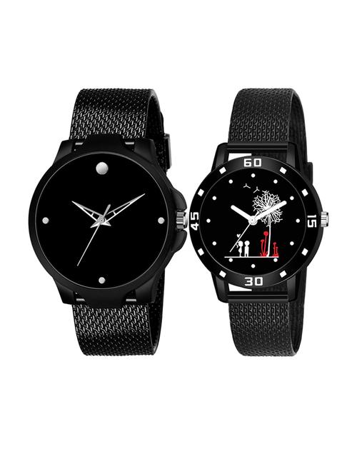men watch 493 four bindi black three kan case with women watch 3034 two kinds and white tree in black dial numeric case - 18503477 - Very Small Image - 1