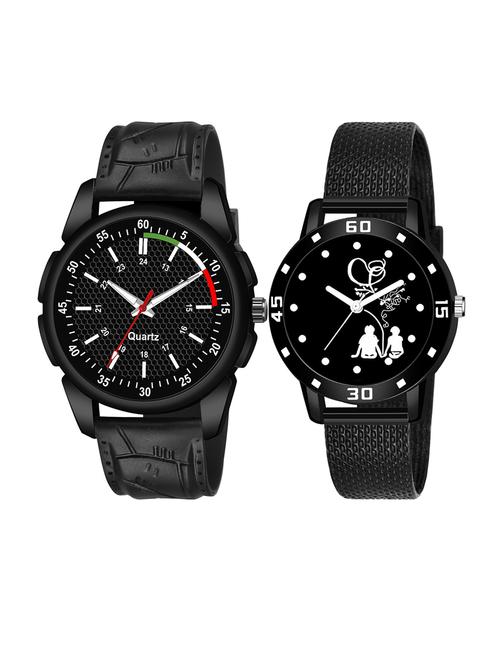 men watch 1244 tricolour black dial unique case with women watch 3038 sitting couple in black dial numeric case - 18503532 - Very Small Image - 1