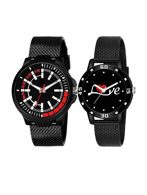men watch 497 black dial with brown design three kan case with women watch 3037 white love printed black dial numeric case - 18503666 - Very Small Image - 1