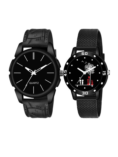 men watch 1226 unique white line black unique case with women watch 3034 two kinds and white tree in black dial numeric case - 18503668 - Very Small Image - 1