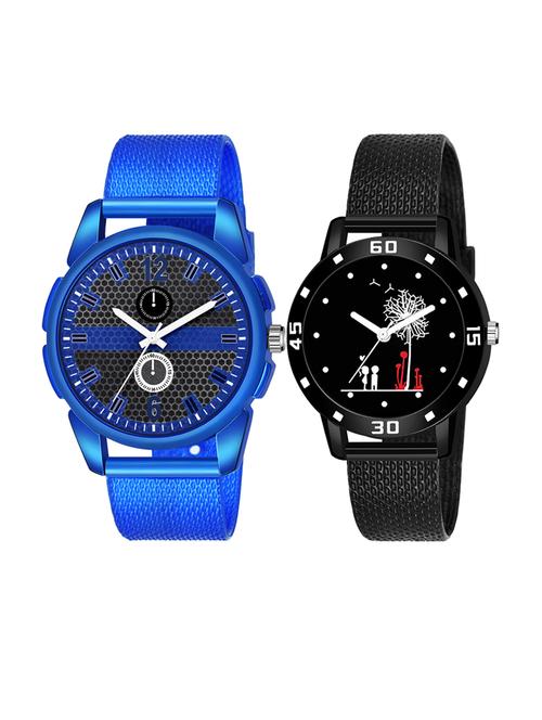 men watch 1230 black design and mini round in blue unique case with women watch 3034 two kinds and white tree in black dial - 18503795 - Very Small Image - 1