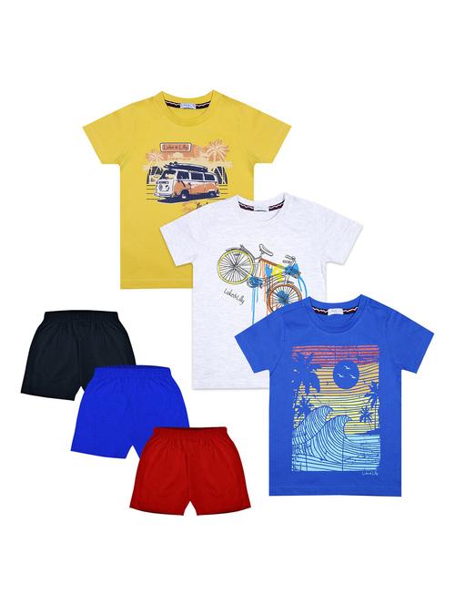 boys pack of 3 printed shorts set - 18504150 - Very Small Image - 1