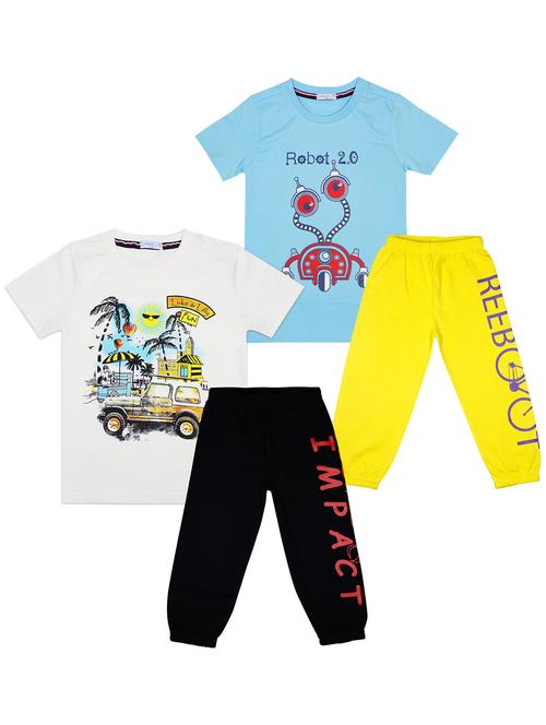 boys pack of 2 graphic print full length sets - 18504775 - Very Small Image - 1