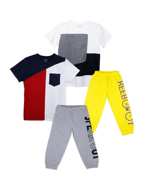 boys multi colored t-shirt and jogger combo set - 18504853 - Very Small Image - 1