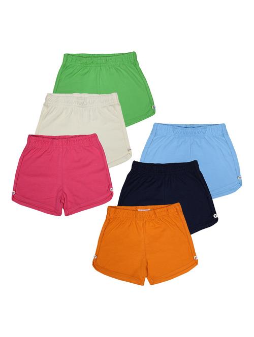 girls pack of 6 solid shorts - 18505912 - Very Small Image - 1