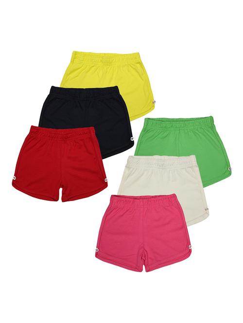girls pack of 6 solid shorts - 18505922 - Very Small Image - 1