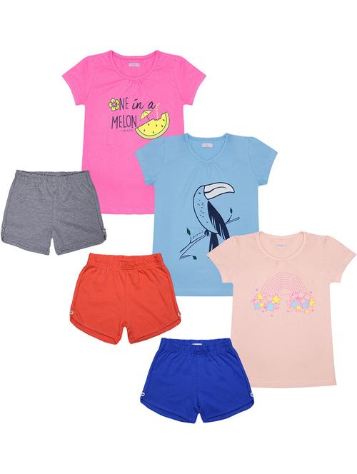 girls pack of 3 graphic print shots set - 18506141 - Very Small Image - 1