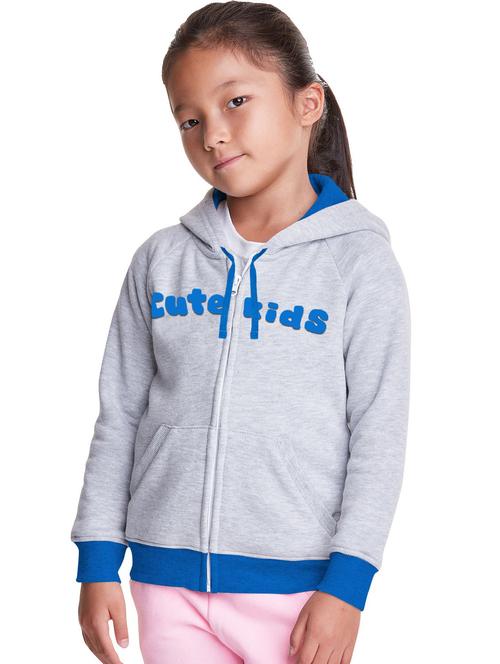 girls grey hooded sweatshirt - 18507063 - Very Small Image - 1