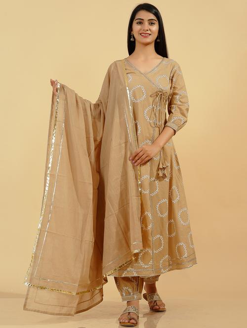 foil print kurta pant with dupatta - 18507143 - Very Small Image - 1
