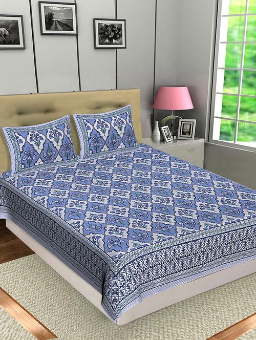 texstylers jaipuri traditional queen size bedsheet with 2 pillow covers - 18507199 - Very Small Image - 1