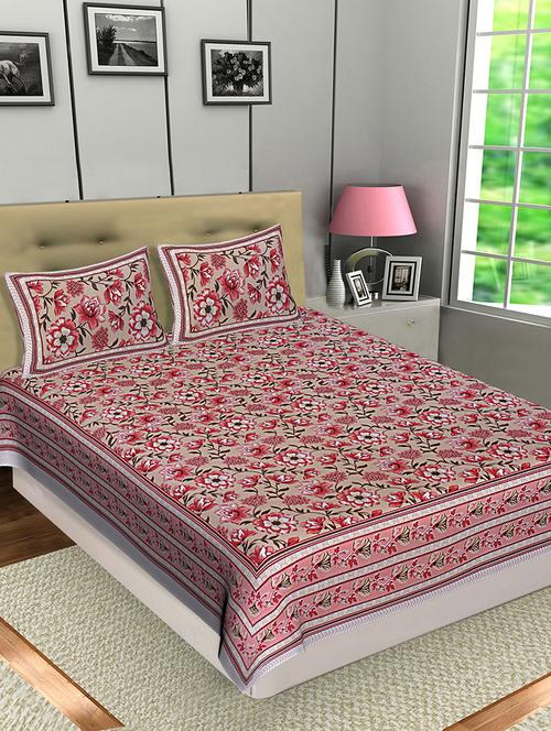 texstylers jaipuri traditional queen size bedsheet with 2 pillow covers - 18507202 - Very Small Image - 1