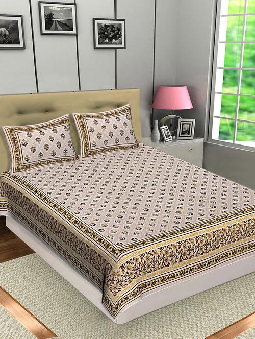 texstylers jaipuri traditional queen size bedsheet with 2 pillow covers - 18507212 - Very Small Image - 1
