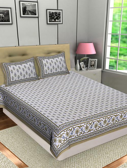 texstylers jaipuri traditional queen size bedsheet with 2 pillow covers - 18507225 - Very Small Image - 1
