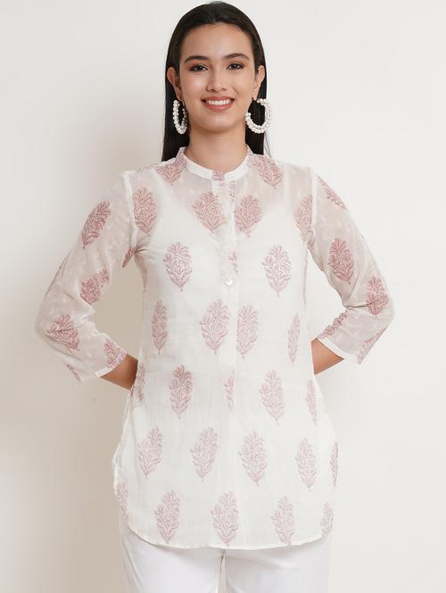 floral printed straight kurti - 18507229 - Very Small Image - 1