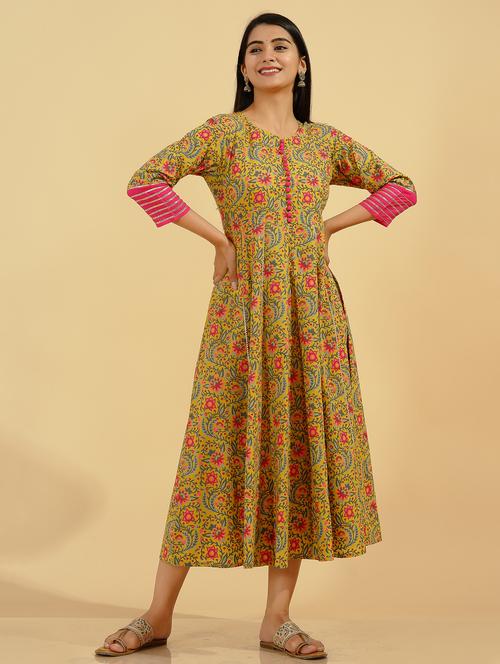 floral print anarkali ethnic dress - 18507287 - Very Small Image - 1