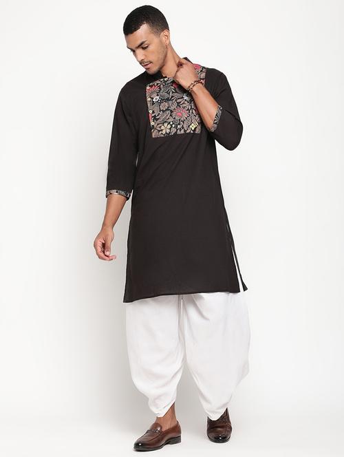 black floral medium kurta - 18507328 - Very Small Image - 1