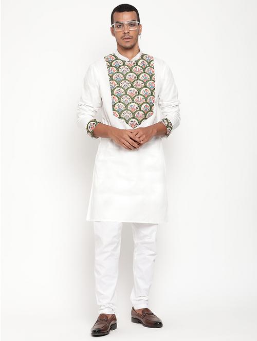 white print detail medium kurta - 18507355 - Very Small Image - 1