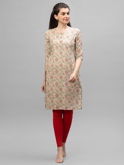 floral print straight kurta - 18507915 - Very Small Image - 1