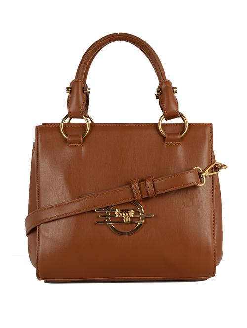 brown solid regular satchel - 18507960 - Very Small Image - 1