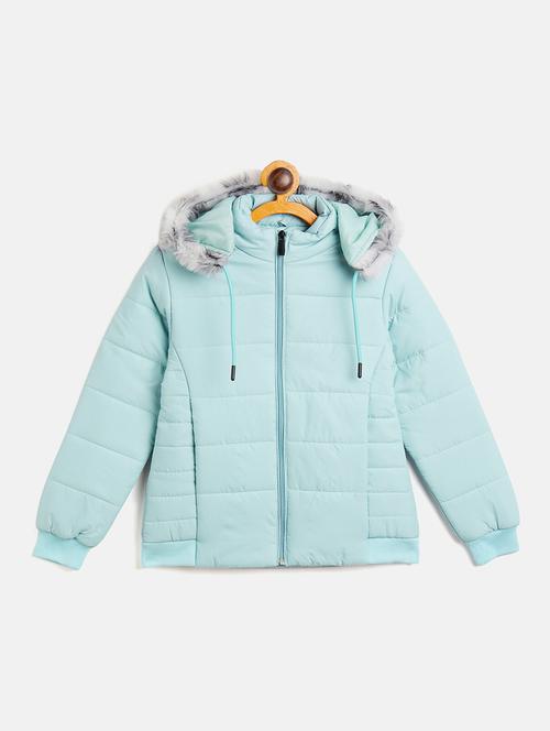 girls hooded neck quilted jacket - 18508030 - Very Small Image - 1