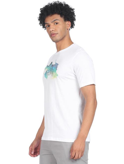 round neck chest print t-shirt - 18508985 - Very Small Image - 1