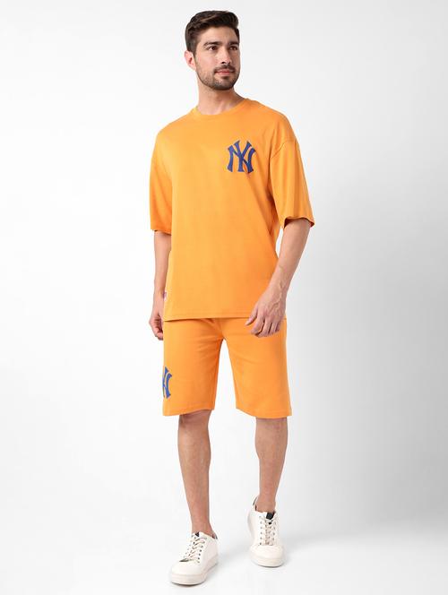 orange solid short and t-shirt set - 18509724 - Very Small Image - 1