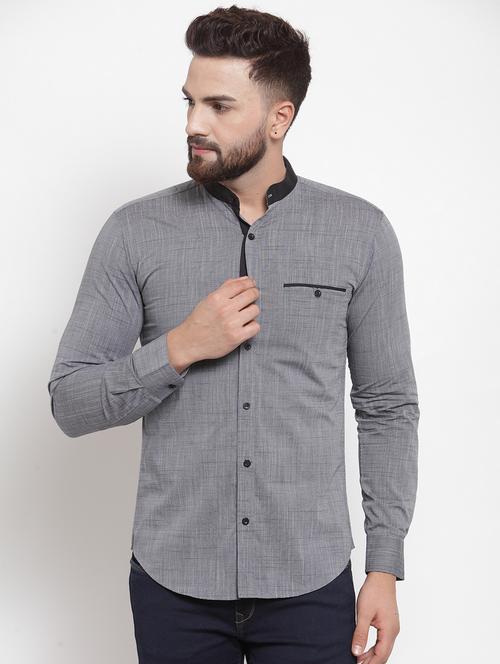 grey mélange casual shirt - 18509924 - Very Small Image - 1
