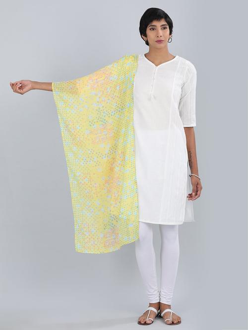 yellow printed stole - 18510693 - Very Small Image - 1