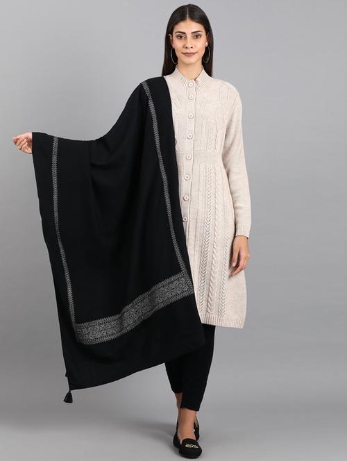navy blue printed stole - 18510705 - Very Small Image - 1