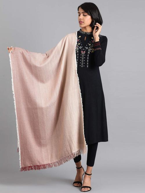 peach solid stole - 18510721 - Very Small Image - 1