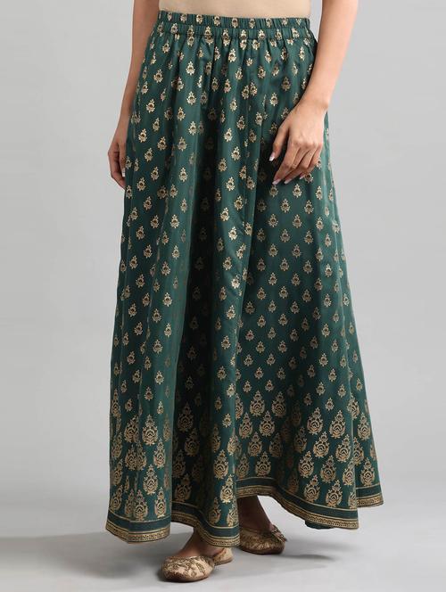flared skirt with printed detail - 18511426 - Very Small Image - 1