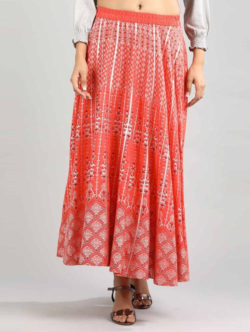 flared skirt with printed detail - 18511434 - Very Small Image - 1